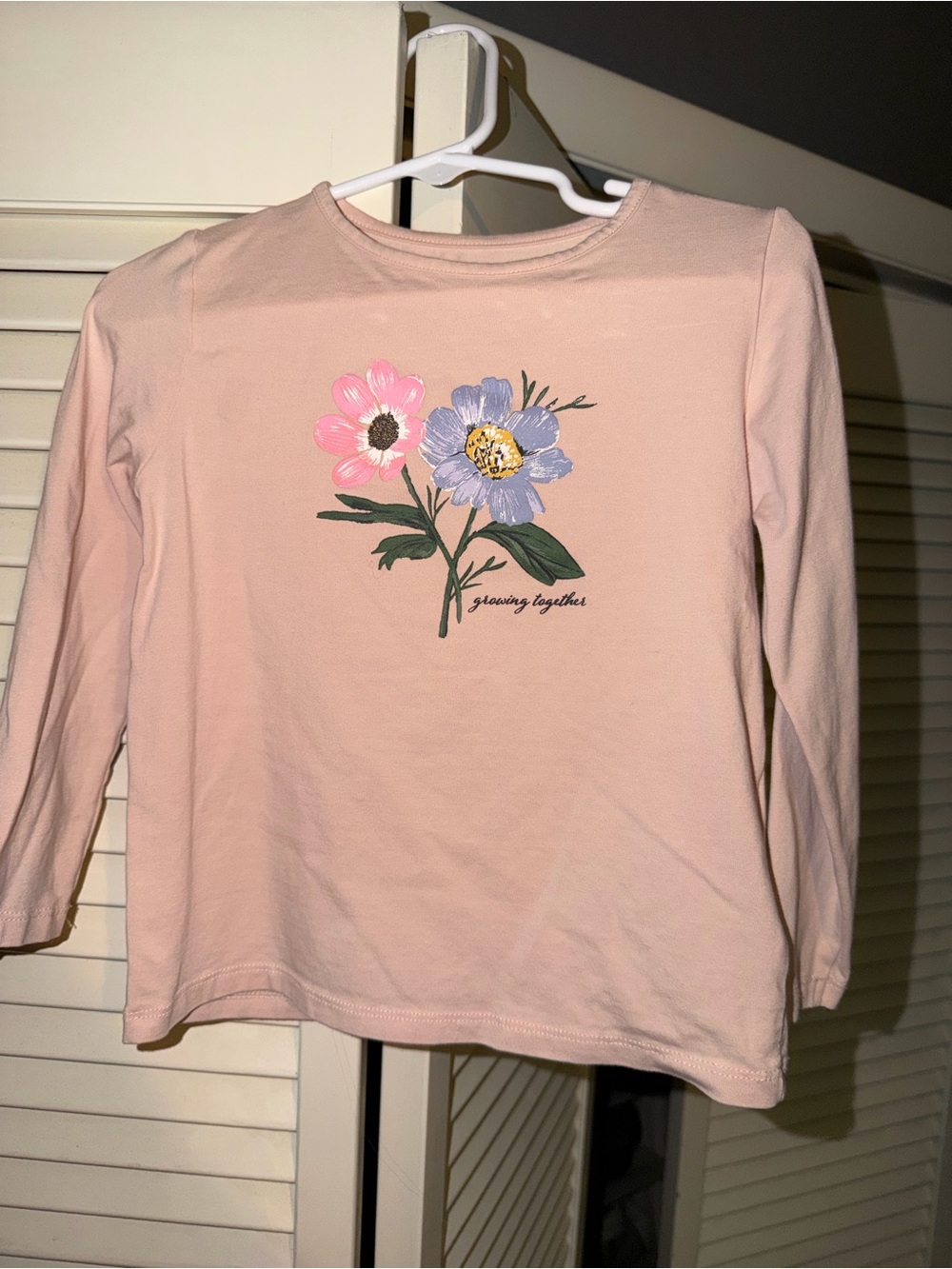 H&M | light Pink “growing together” Long-Sleeve Tee size 3/4t
